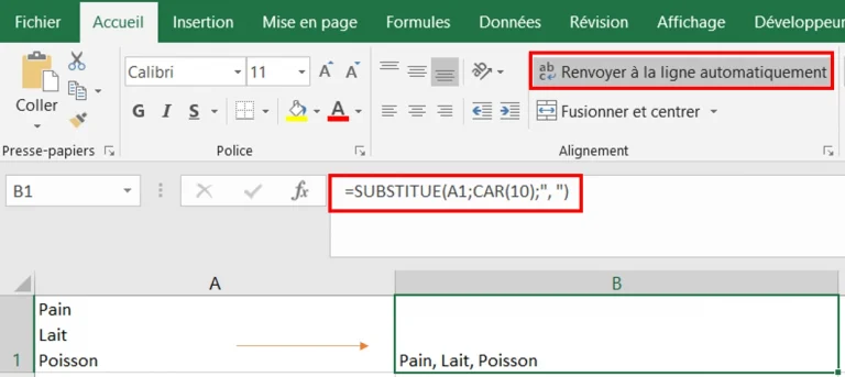 Substituer un saut de ligne par un caractère